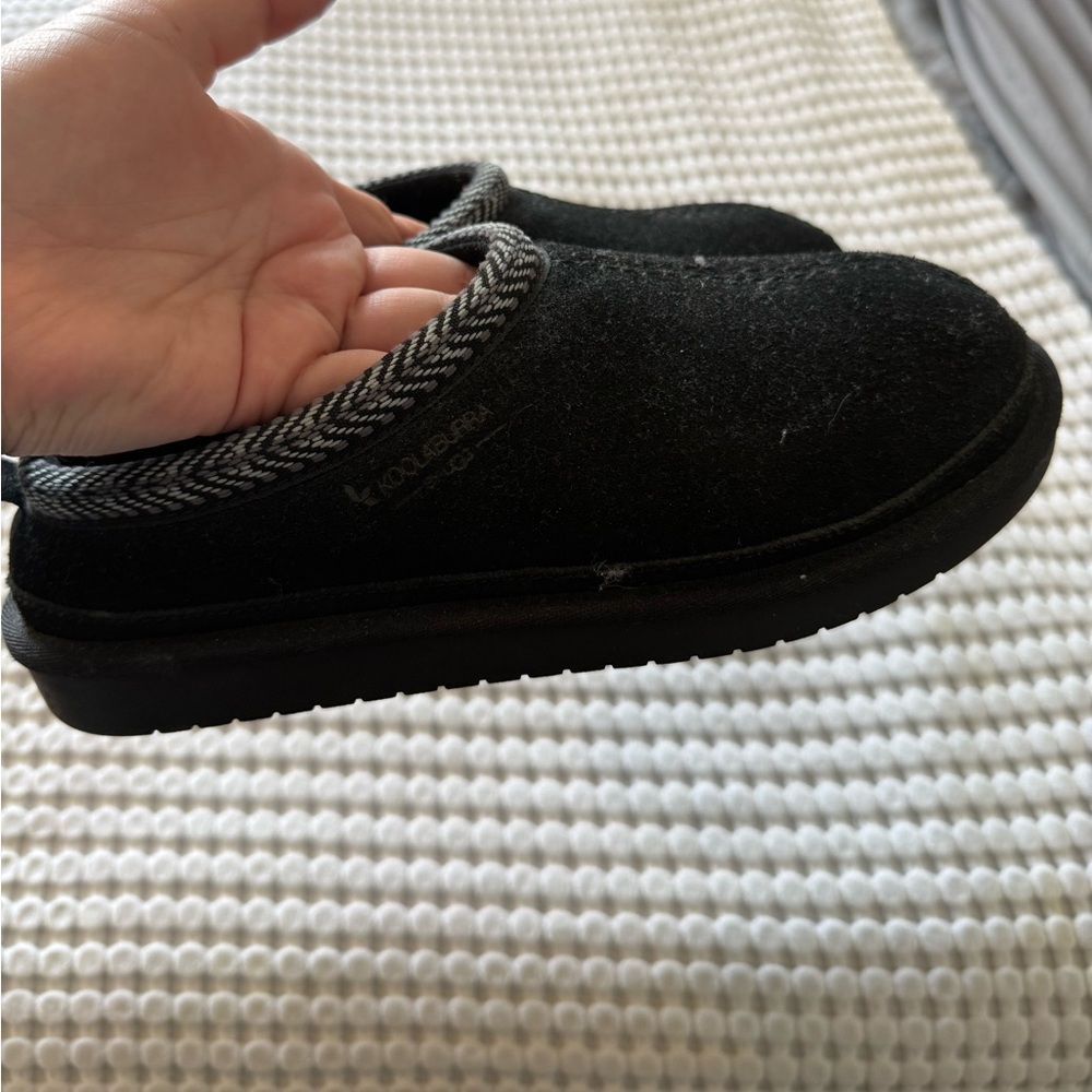 Koolaburra Black and Gray Slip-On Cozy Slippers